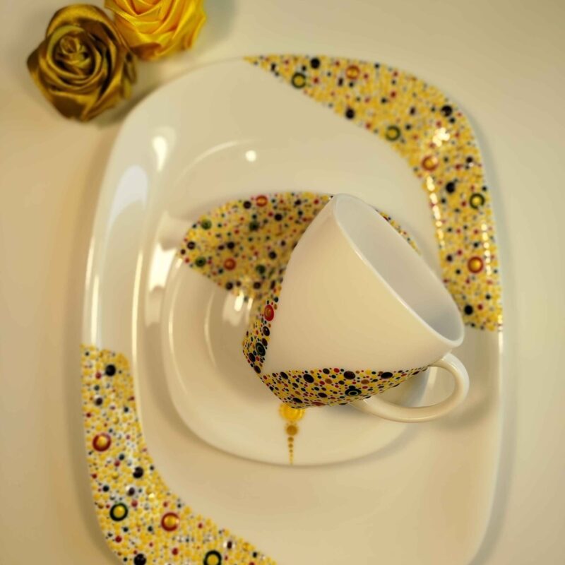 Happiness set broj 2 šalica i poslužavnik