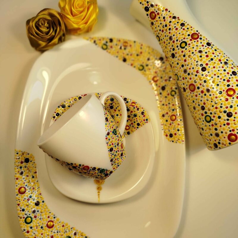 Set Happiness 4 vaza šalica i polsužavnik - prvi kut